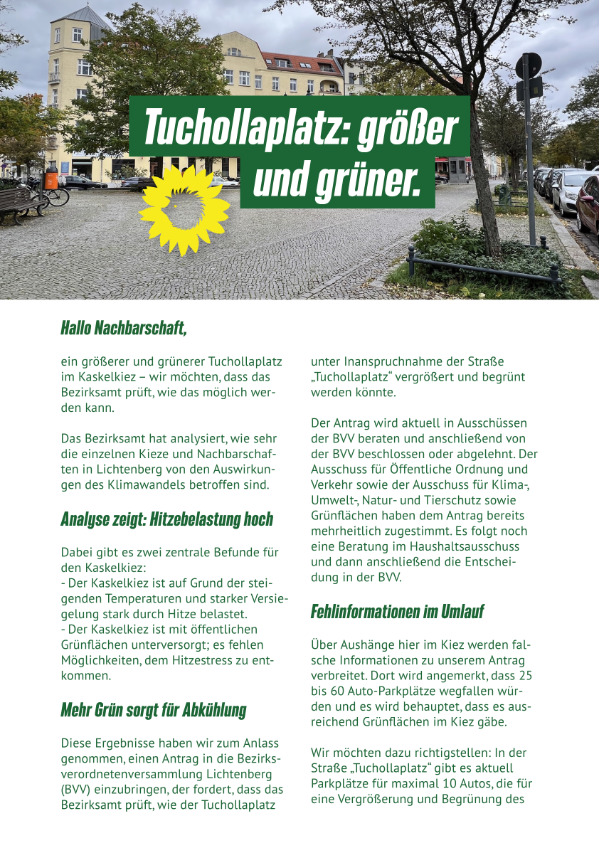 Tuchollaplatz mit Text des Flyers darunter