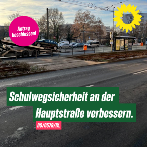 Aufnahme von einem ungesicherten Übergang an der Hauptstraße