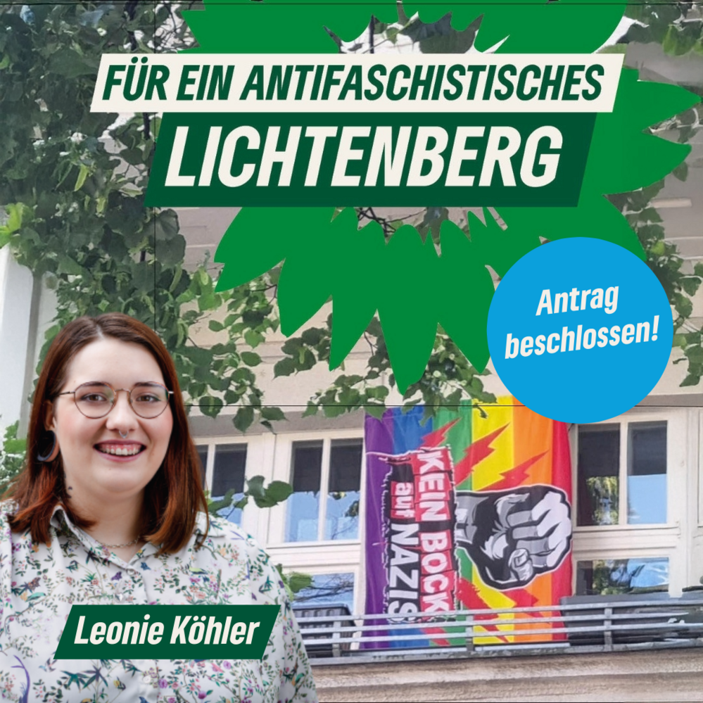 Sharepic zum Antrag "Für ein antifaschistisches & demokratisches Lichtenberg"