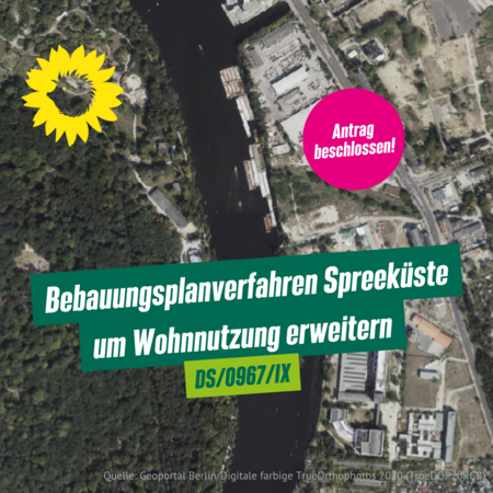 Luftaufname vom Baugebiet Spreeküste