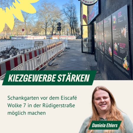 ein Straße, rote-weiße Absperrbarken, ein Gehweg, Porträt von Daniela Ehlers