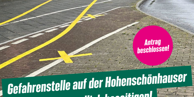 Verwirrende Radwegmarkierungen auf der Hohenschönhausener Brücke