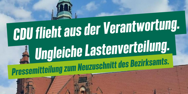 Rathaus Lichtenberg mit Überschrift der PM