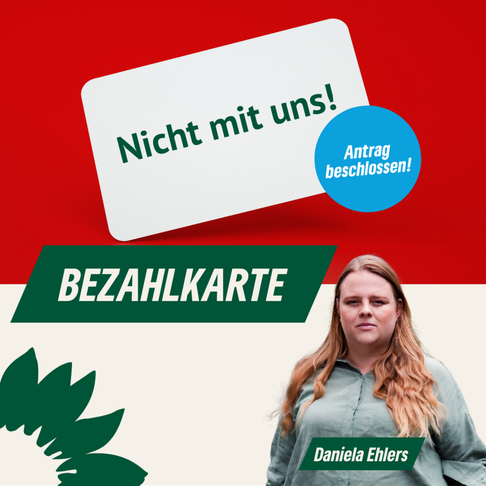 Weiße Scheckkarte mit der Aufschrift: Nicht mit uns!