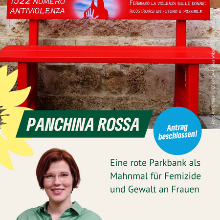 eine rote Sitzbank, Porträt von Frederike Navarro