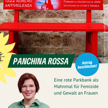 eine rote Sitzbank, Porträt von Frederike Navarro