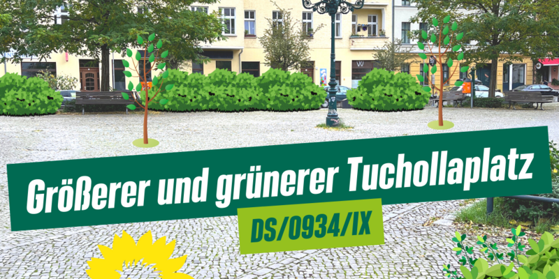 Tuchollaplatz begrünt mit grafischen Elementen